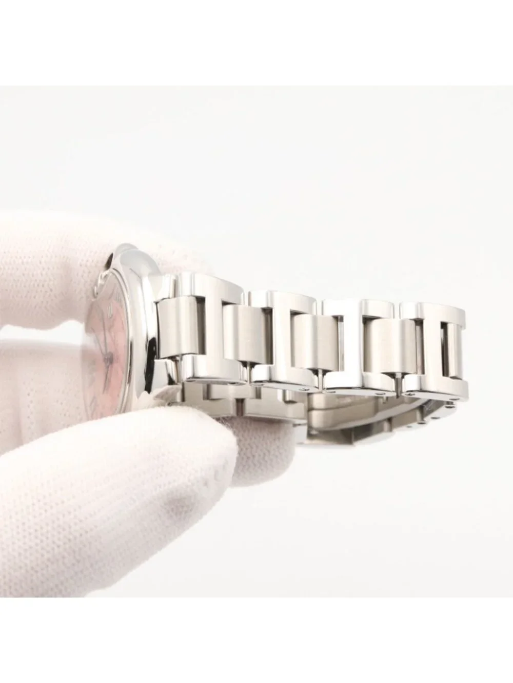 Cartier Watch Baron Blue 33 Pink Stainless Steel